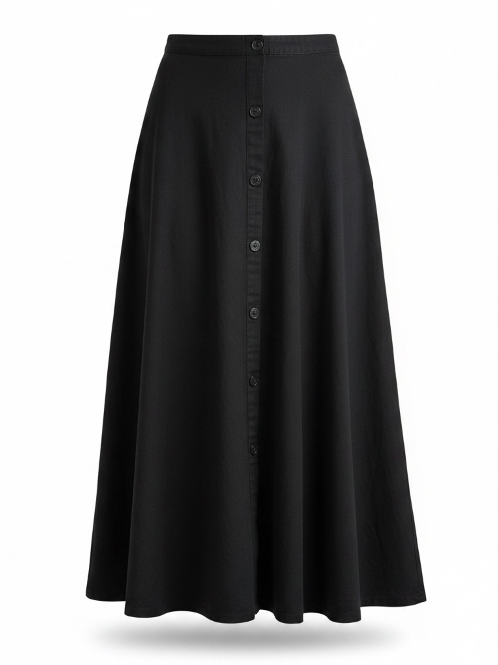 Avenue Women’s 14/16 Black Button Front Maxi Skirt NWT